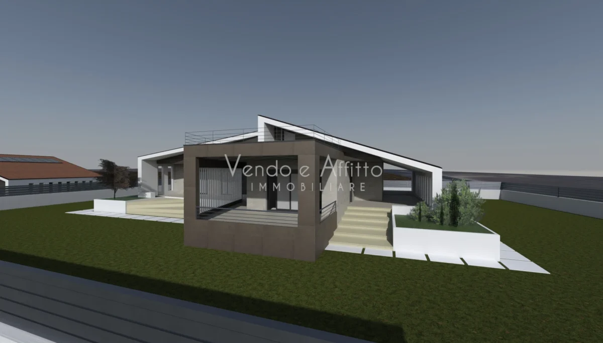Villa con giardino di nuova costruzione