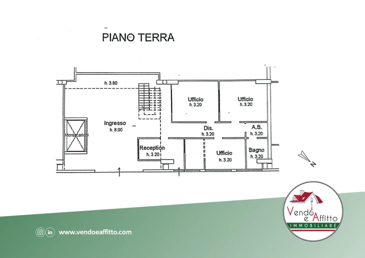 Locale commerciale con uffici e magazzino